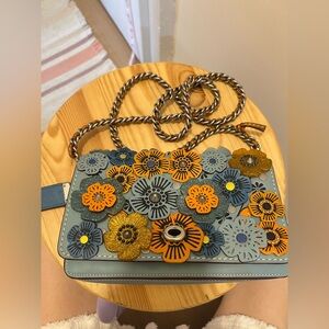 Authentic Coach Dinky With Glitter Tea Rose - Blue